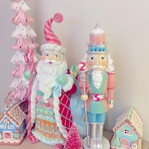 Christmas Nutcracker Candy Cane Pastel Pink Teal Candyland Tablescaping HTF 2022